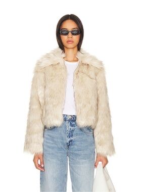 Steve Madden Juniper Faux Fur Cropped Jacket